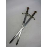 Pair of Toledo wall hanging decorative swords. L76 x W18