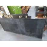 Large vintage Philips No3 industrial chalk board 200cm x 100cm