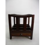 20th century wooden magazine rack with drawer. H39 x W34 x L36