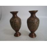 Pair of vintage copper urns