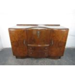 Art Deco Oak Utility Cupboard/Drinks Cabinet. Beautiful Handles L152 x H100 x D58 EG (forbearer of G