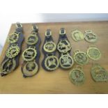 Collection of vintage brass horse brasses