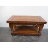 20th century oak foldable coffee table. H50 x W45 x L90cms.