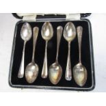 Set of 6 silver spoons each marked each weighs 8.7grams