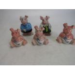 Collection of Natwest Wade pigs to include Baby Woody without Wade mark