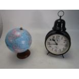 Modern clock and globe