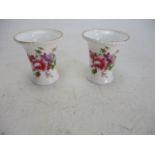 Pair of miniature Crown Derby "Derby Posies" vases XL1.