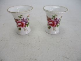 Pair of miniature Crown Derby "Derby Posies" vases XL1.