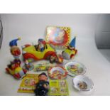 Mixed lot of Noddy items to include bubble bath, display piece, bowls, books etc.