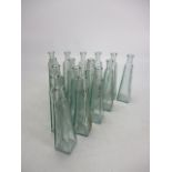 Collection of glass vases x 16, H25cms.