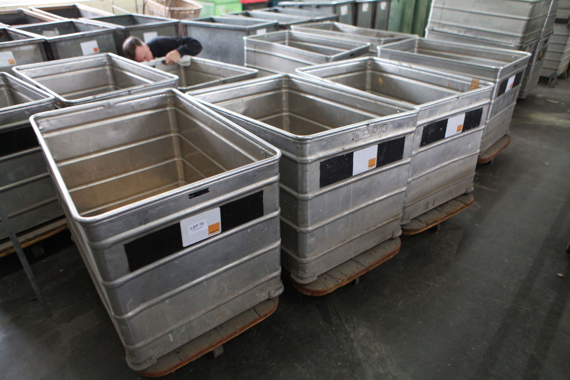 3 Aluminium Doffing Carts on castors