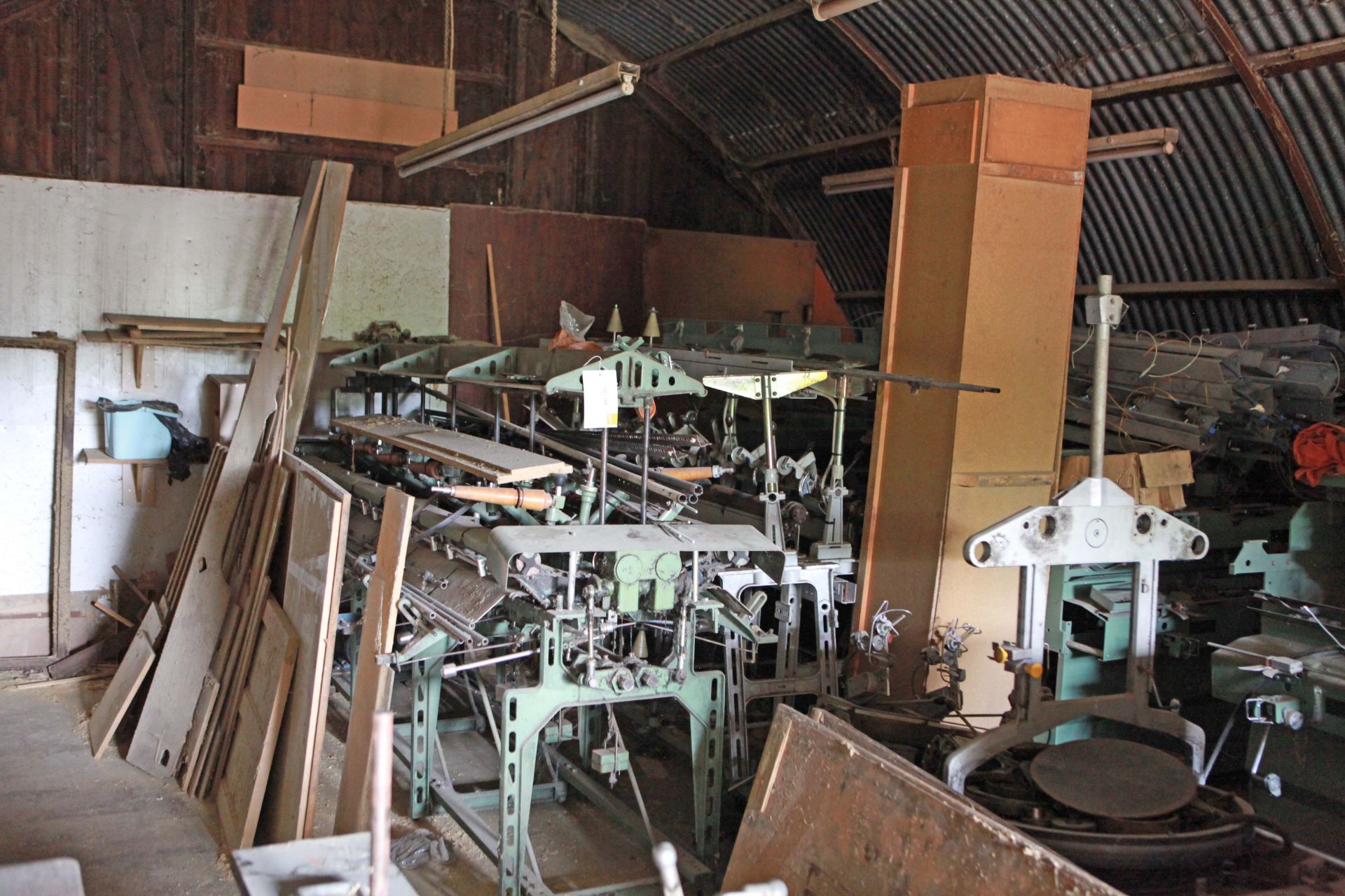 Large quantity of textile Machine Parts in 2 sheds