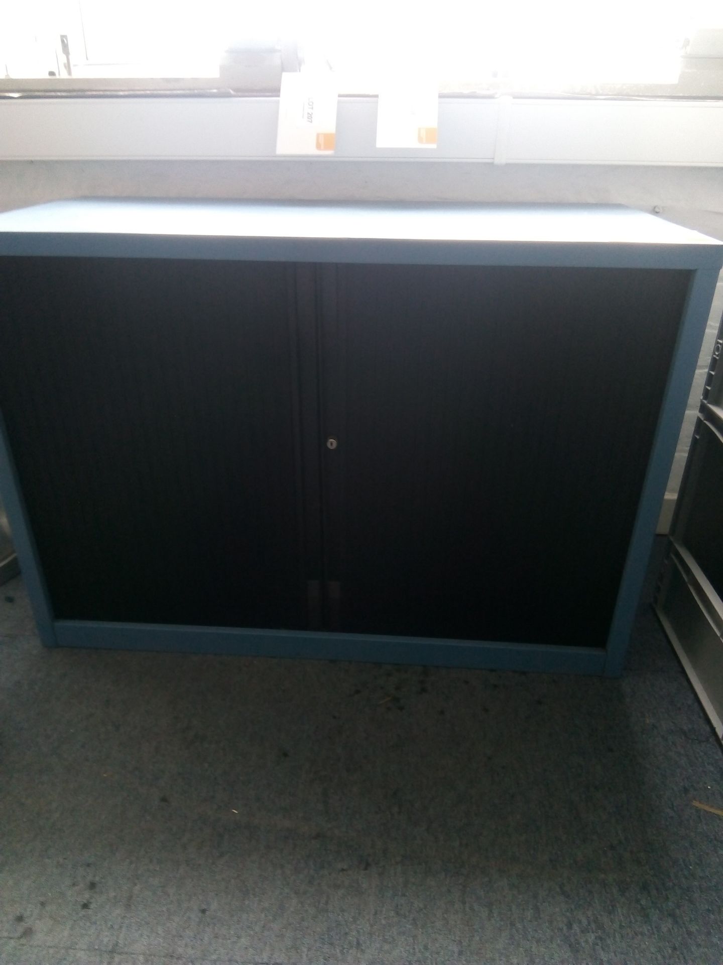 low double roller door Blue office cupboard