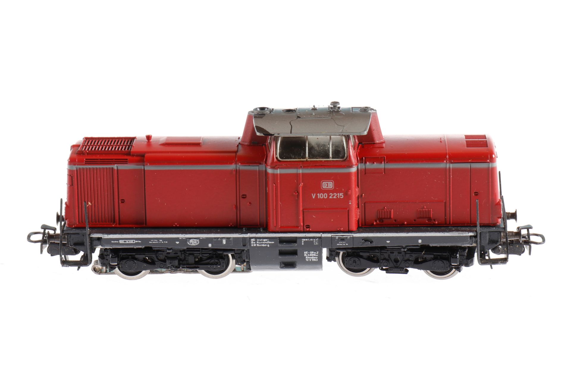 Märklin Diesellok ”V 100 2215” 3072, S H0, rot, Alterungsspuren, teilweise besch. OK, Z 2-3