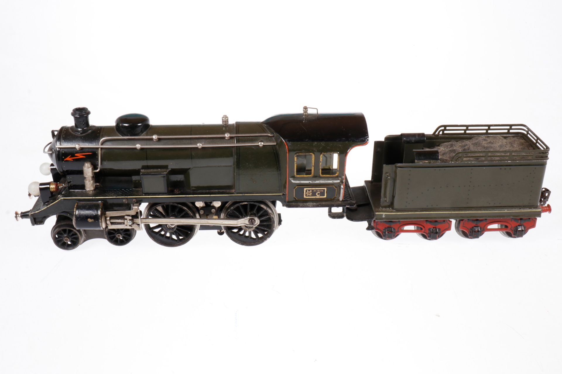 Märklin 2-B Dampflok EE 65/13021, S 1, elektr., oliv/schwarz, mit Tender und 2 fremden el. bel.