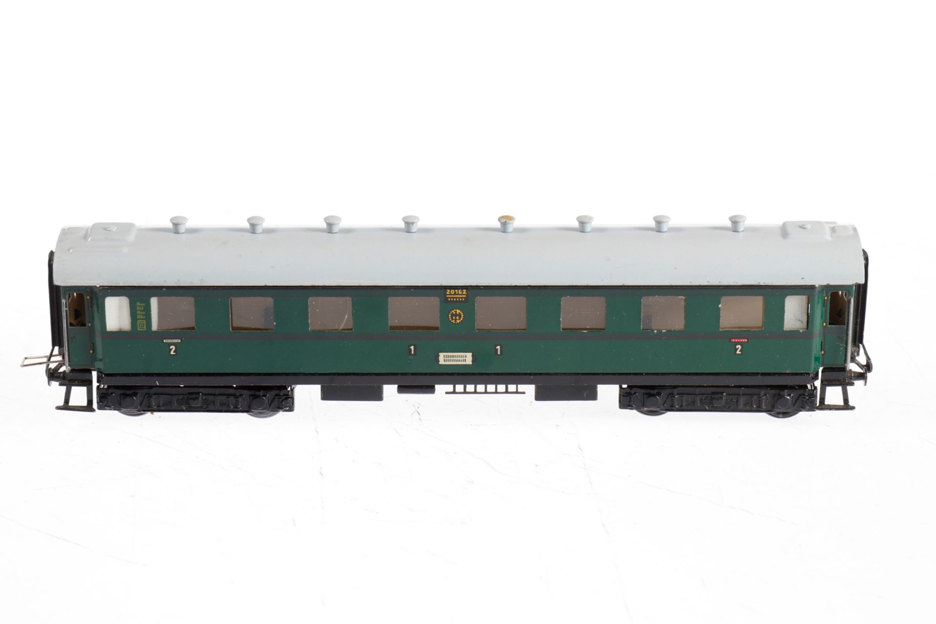 Trix Express Personenwagen 20/162, S H0, grün, 1. und 2. Klasse, Alterungs- und Gebrauchsspuren,
