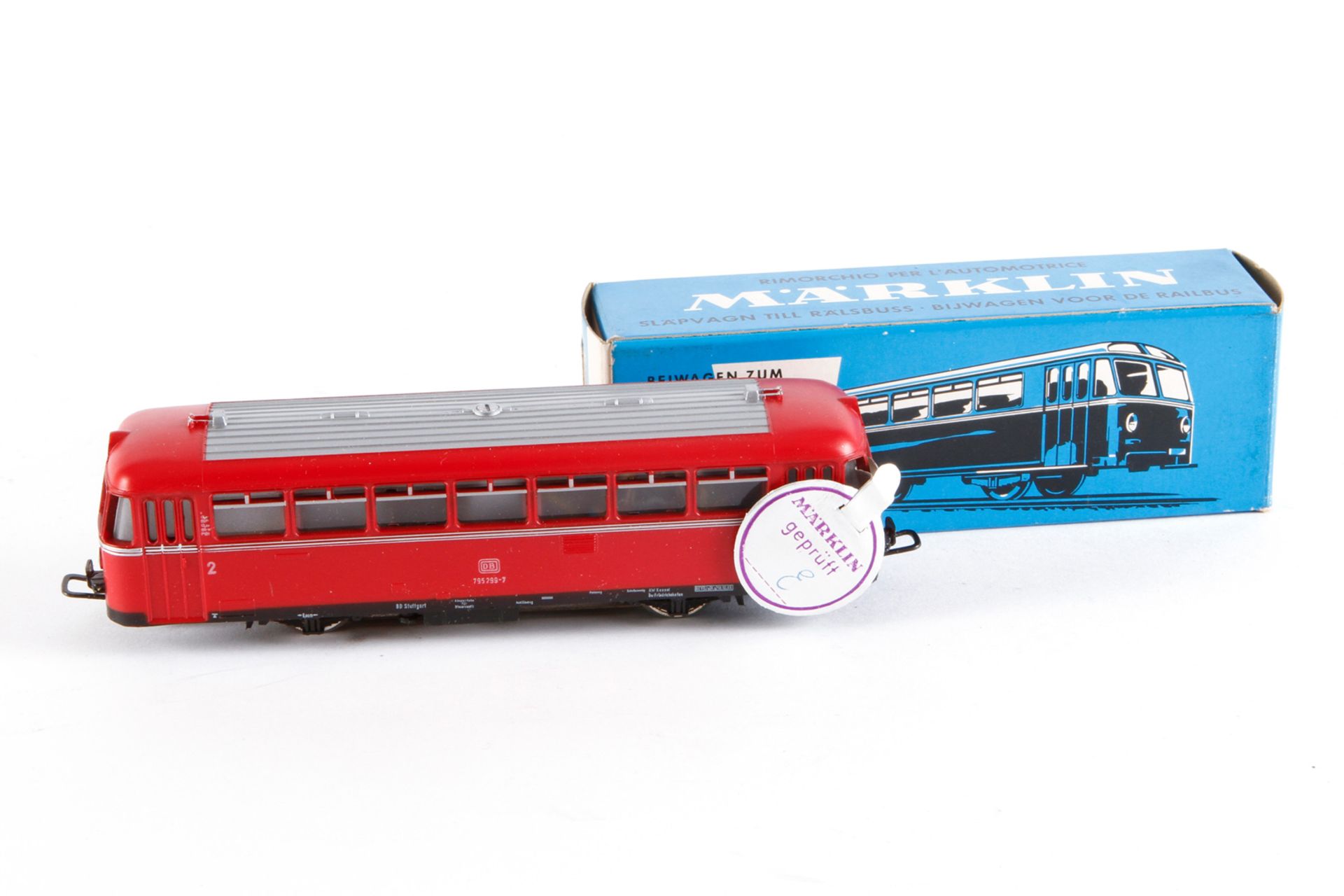 Märklin Schienenbus mit Anhänger 3016/4018, S H0, rot, je im teilweise besch. OK, Z 2