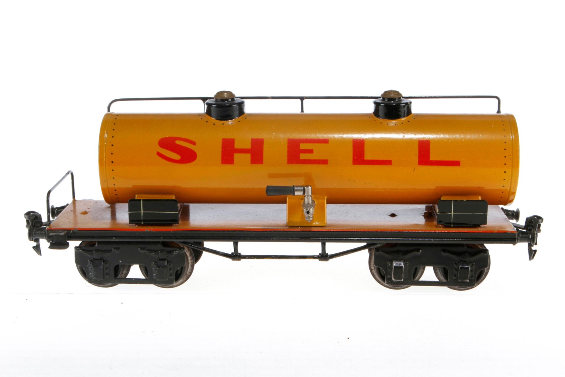 Märklin Shell Kesselwagen 1954, S 1, handlackiert, Lackschäden und gealterter Lack, L 31,5, sonst