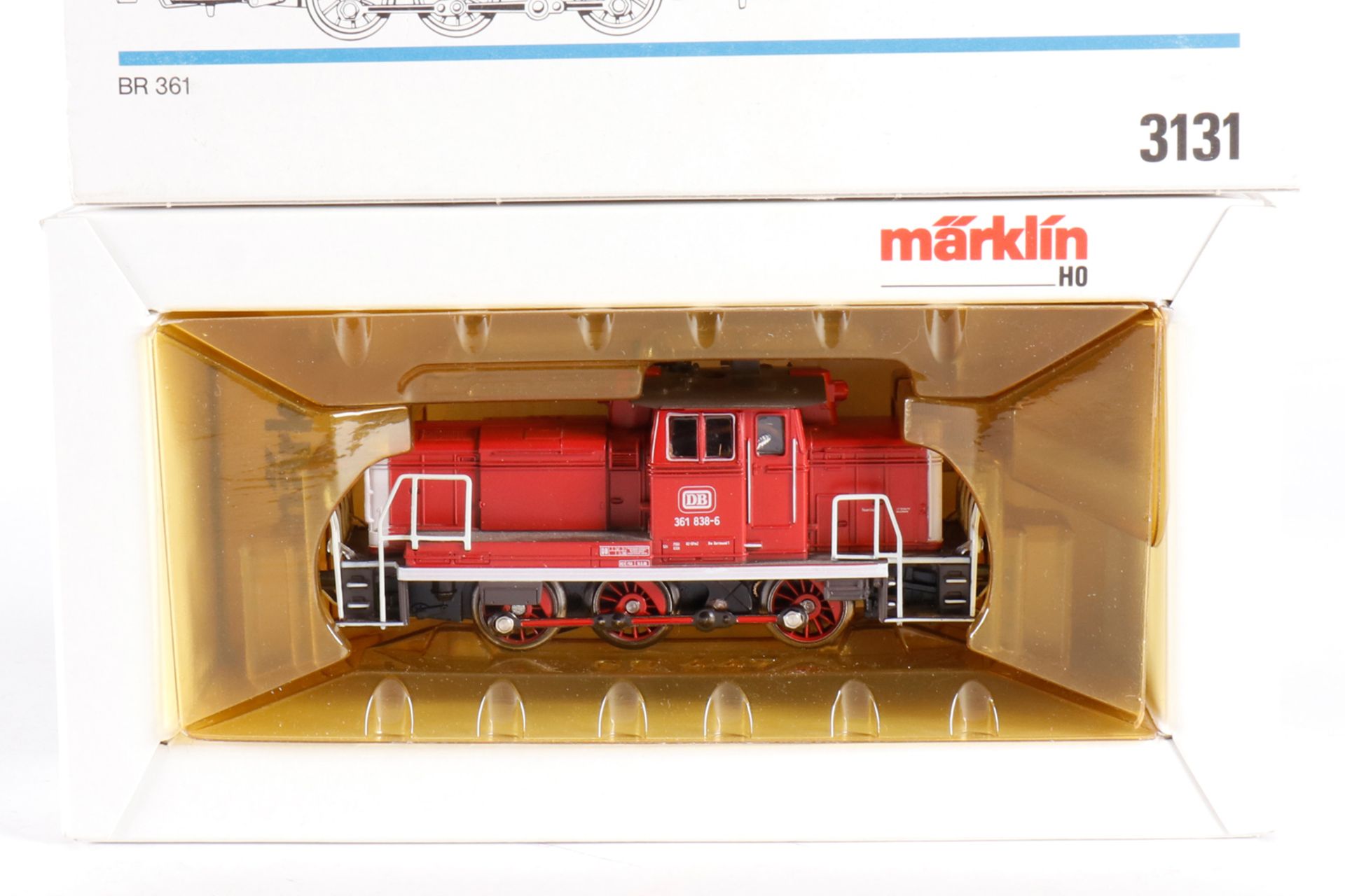 Märklin Diesellok ”361 838-6” 3131, S H0, rot, Originalkarton, Z 2
