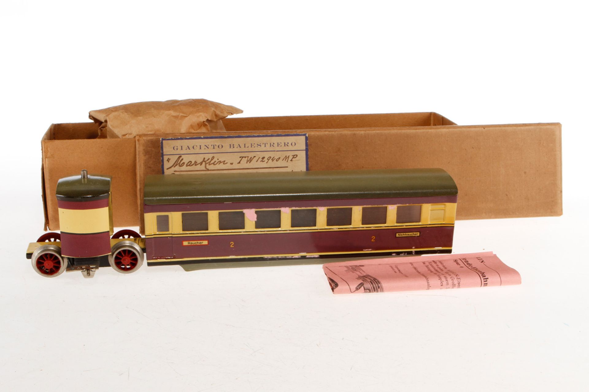 Märklin Mittelteil von TW 12940 MP, S 0, creme/violett, mit Drehgestell, Pfeifeinrichtung und