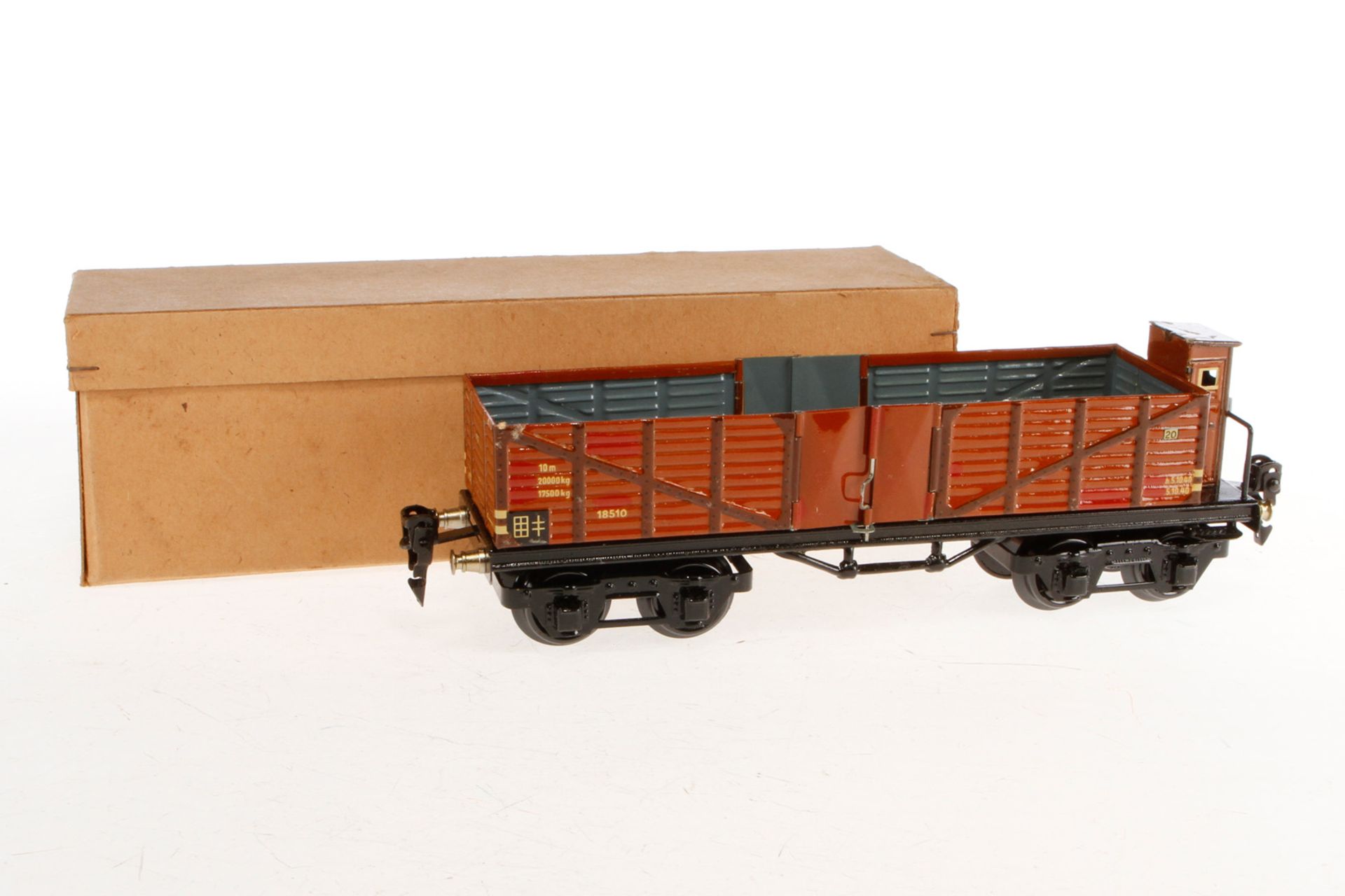 Märklin Hochbordwagen 1851, S 0, 4A, mit Bremserhaus, L 24,5, noch original verpackt, OK, Z 1