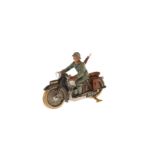 Lineol Soldat auf Massemotorrad, L 7,5, Z 2