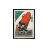 Rennplakat signiert. Seneca “Coppa Della Perugina, Automoto Club S. Sportiva 18 Maccio Perucia,