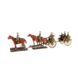 Eigenbau 4er Pferdegespann, mit Protze und MG-Wagen, 4 Sitzsoldaten und 2 Reiter Österreich, 18 cm