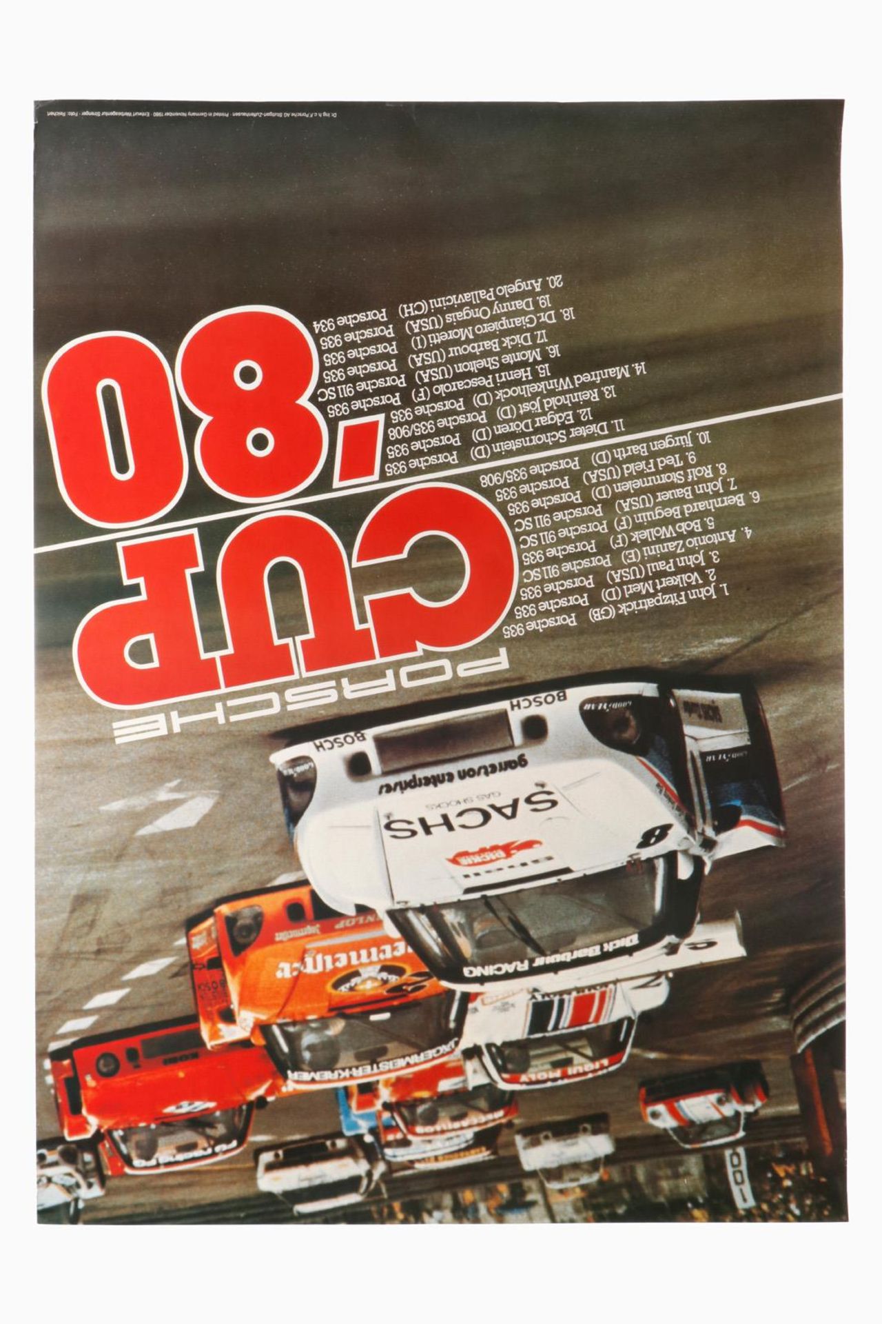 Plakat ”Porsche Cup 80”, Entwurf: Strenger, L 74, H 100
