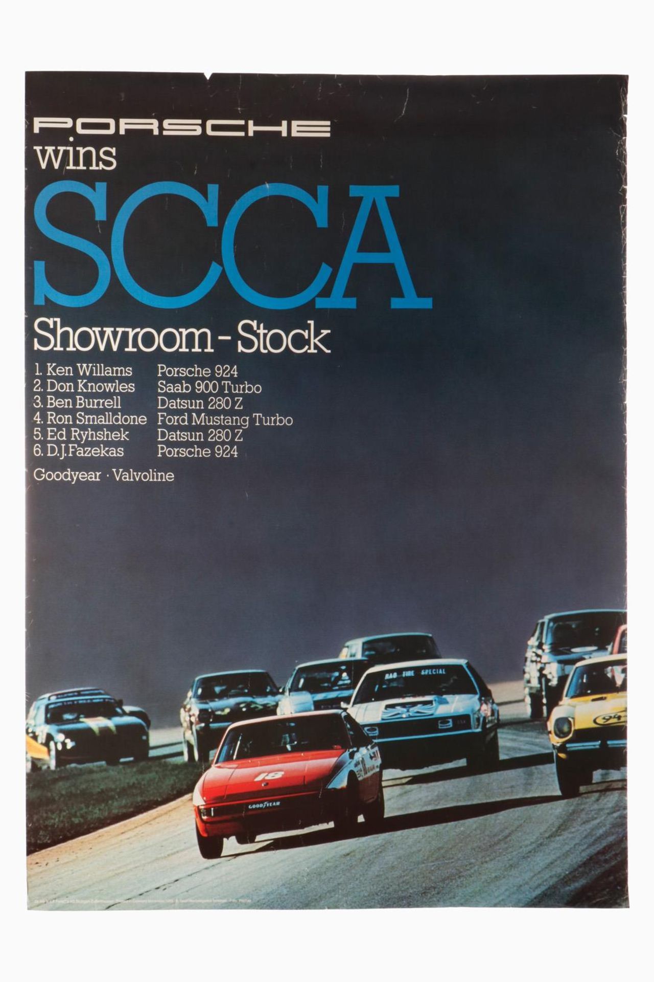 Porsche Plakat ”SCCA Showroom-Stock”, Entwurf: Strenger, L 74, H 100