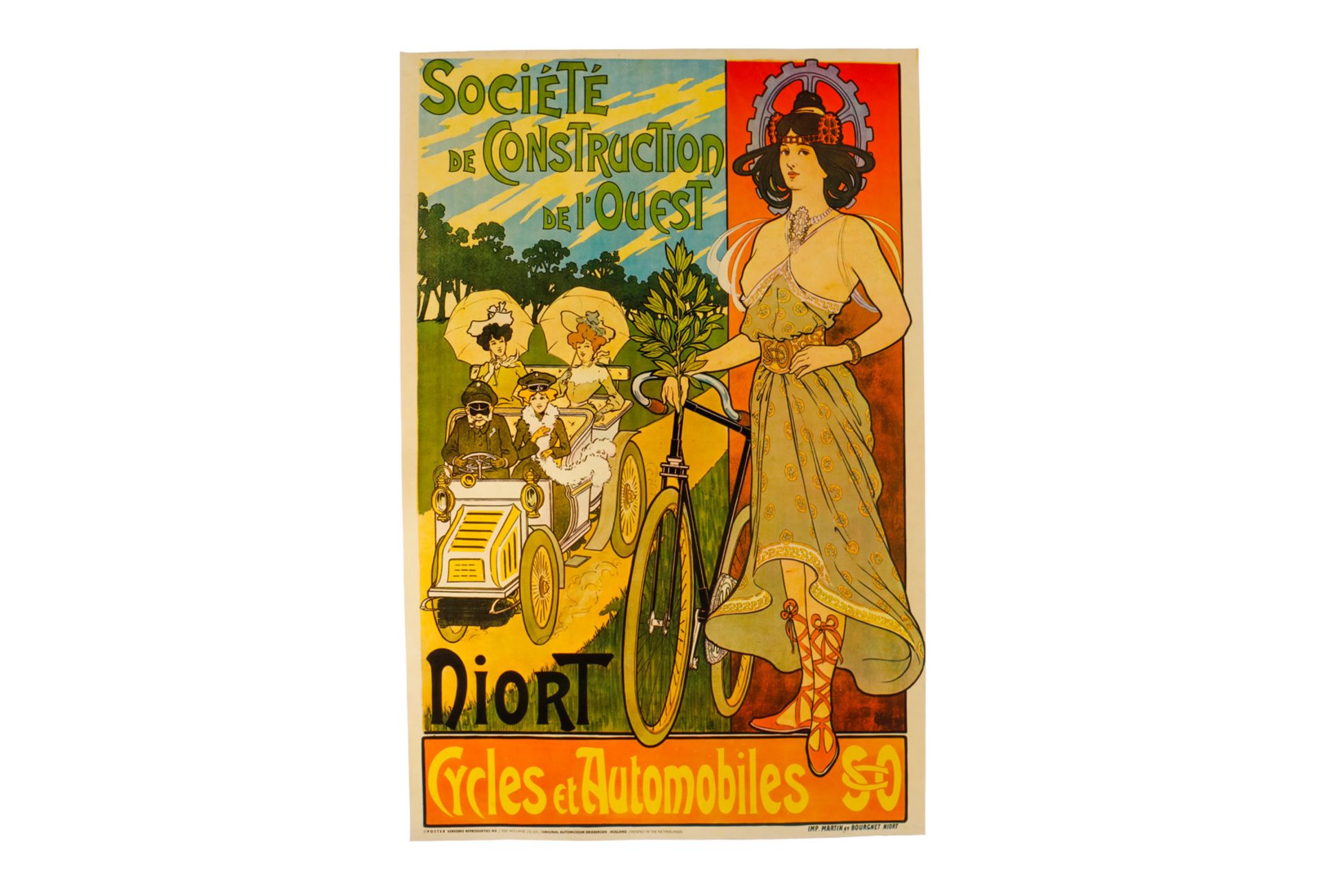 Replika Plakat Societe e Construction de Louest, Holland/Automuseum D 220, 60er Jahre, 47,5 x 73