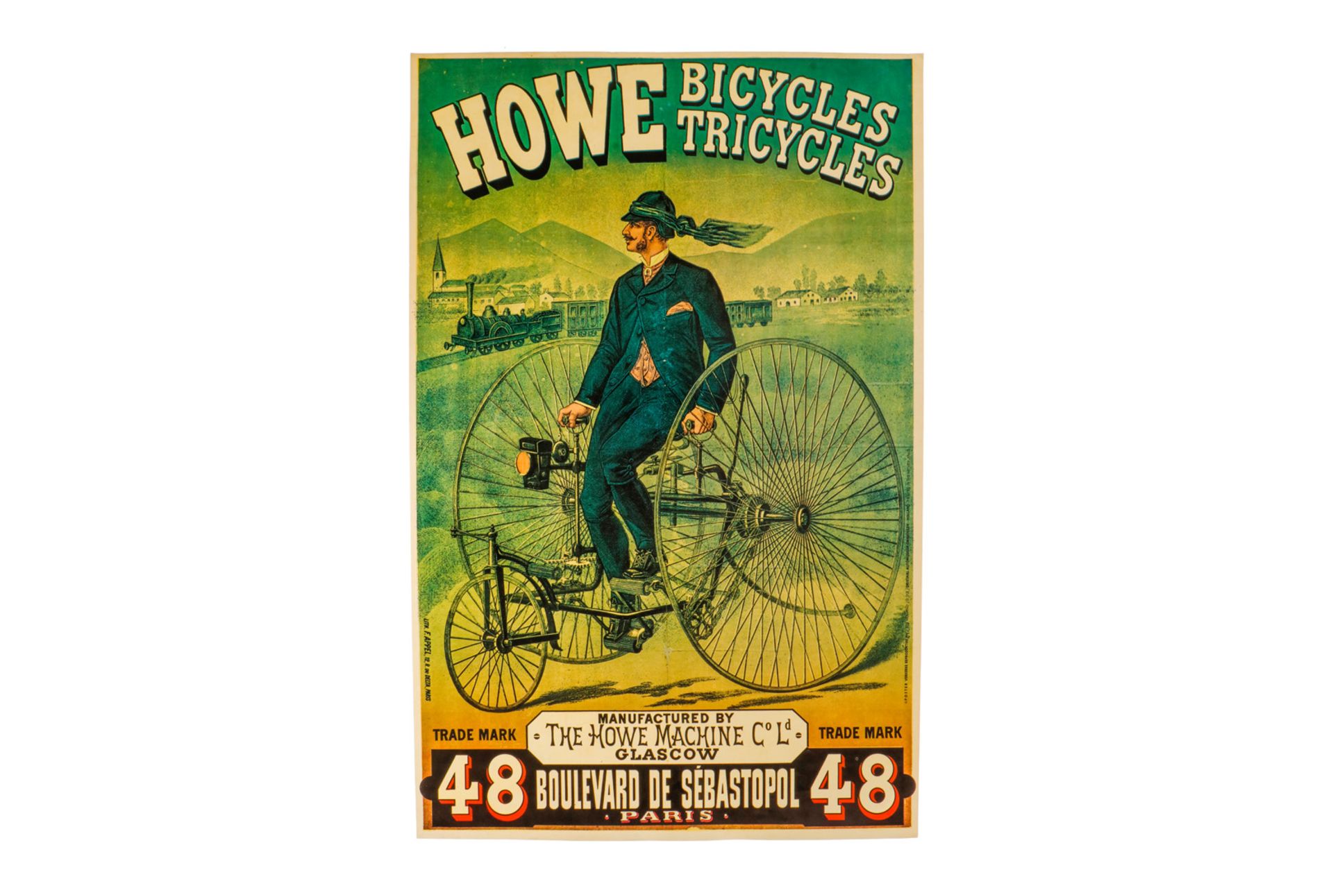 Replika Plakat Howe Bicycles Tricycles, Holland/Automuseum D 218, 60er Jahre, 47,5 x 73,5