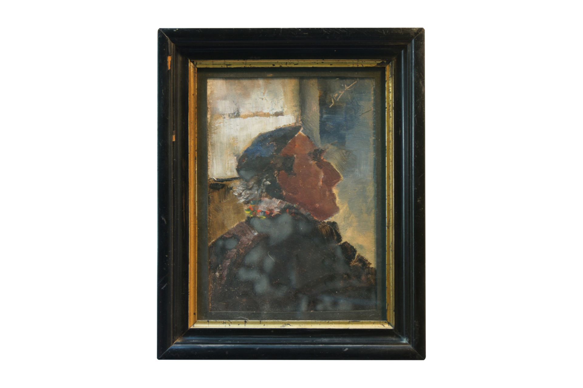 Peter Schmidt, Männerportrait, Öl/Pappe, signiert oben rechts, 24 x 18 cm, unter Glas, gerahmt
