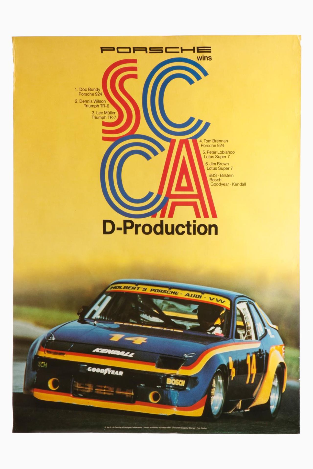 Porsche Plakat ”SCCA D-Production”, Entwurf: Strenger, L 74, H 100