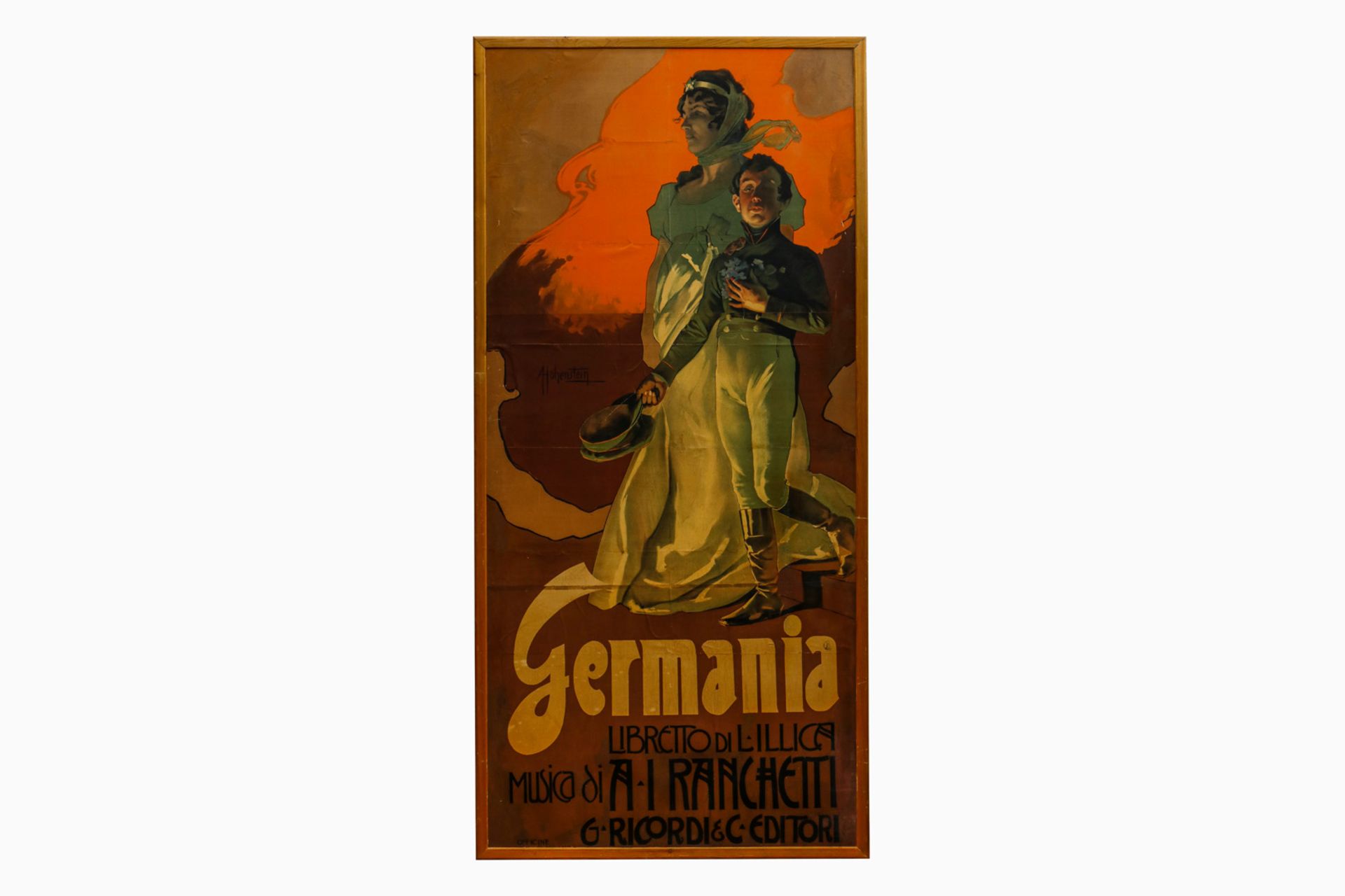 Großes Plakat ”Germania” Libretto Di Lillica Musica di A.I. Ranchetti G. Ricordi & C. Editori,