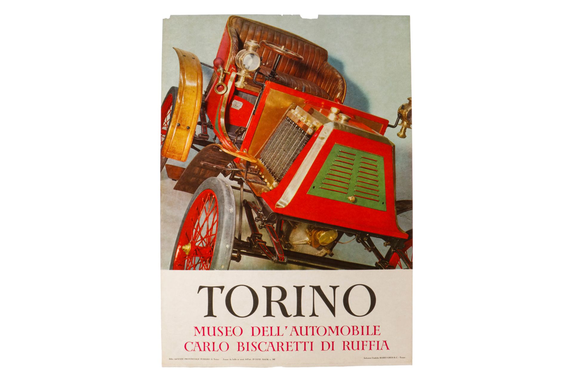 Autoplakat Museum Turin 19 D.P.R. 24-6-54, Nr 342, Mario Gros, 48,5 x 68,5