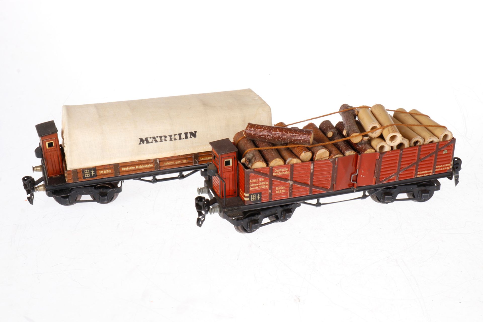 2 Märklin Güterwagen 1851/1853, S 0, CL, L 24,5, Z 4