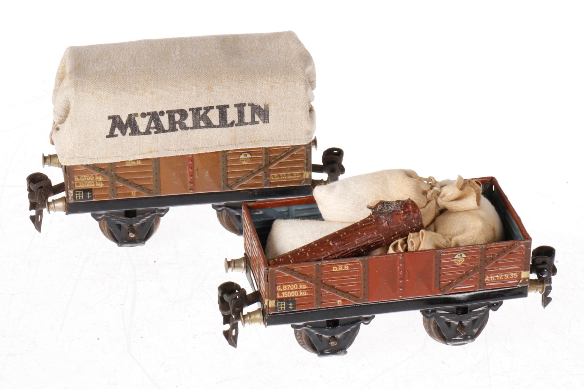 2 Märklin Güterwagen 1661/1663, S 0, CL, L 13, Z 4