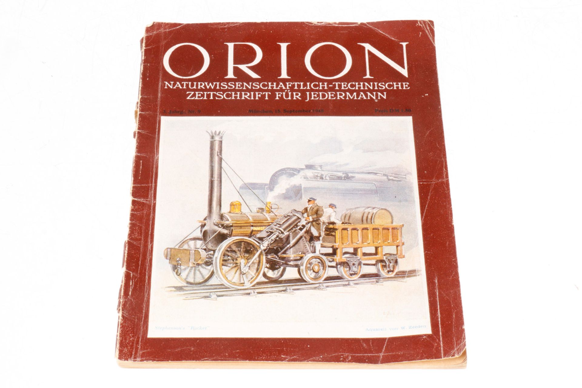 Zeitschrift ”Orion” 9/1948, von Walter Zeeden, Alterungsspuren