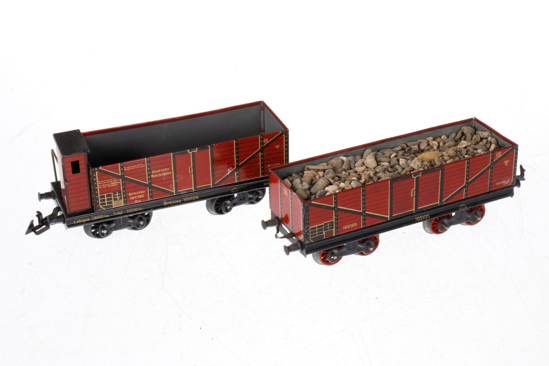 2 Bing Güterwagen, S 0, CL, L 21, Z 4