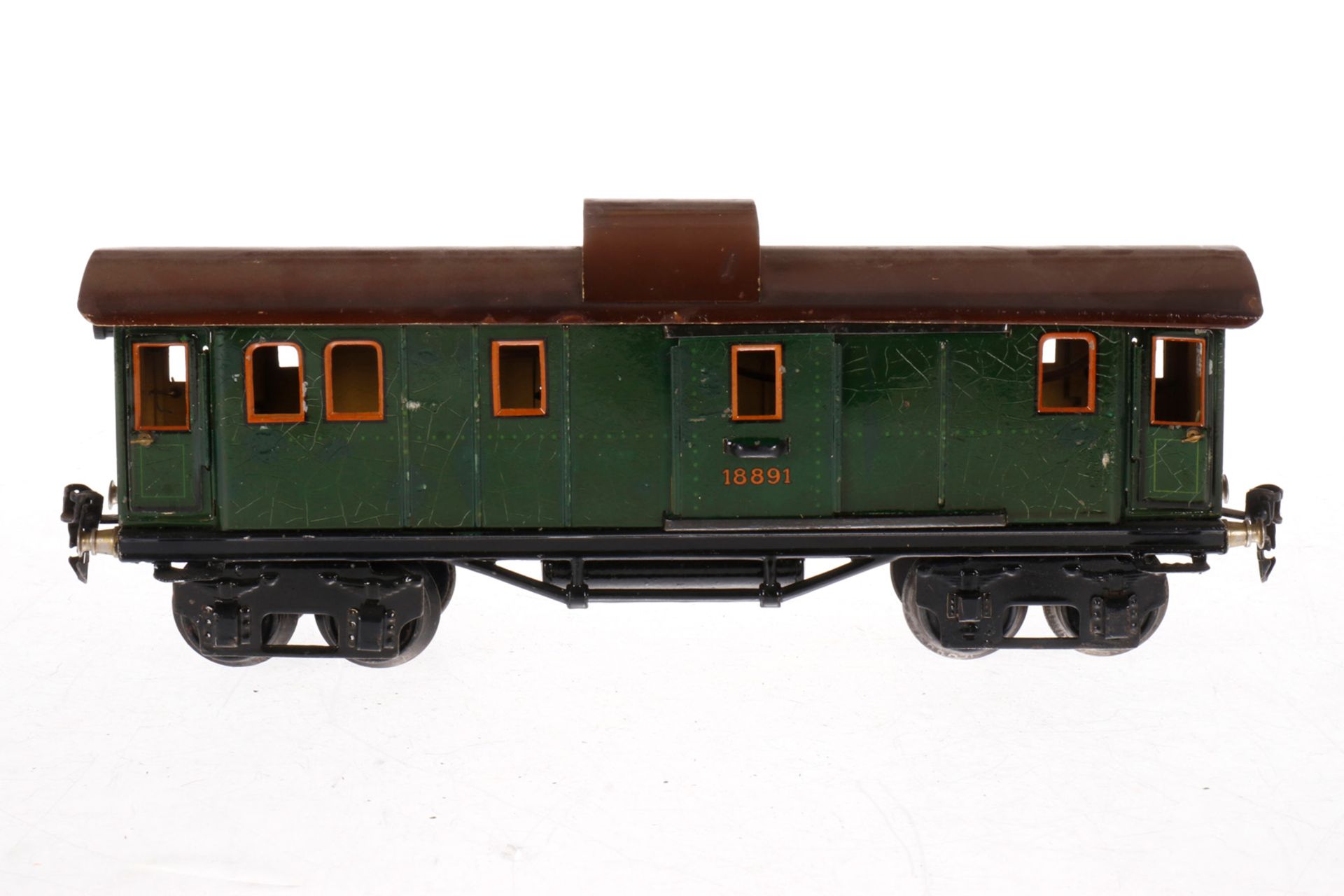 Märklin Gepäckwagen 1889, S 1, CL, mit 4 AT und 2 ST, Fremdbeleuchtung, L 33,5, Z 4