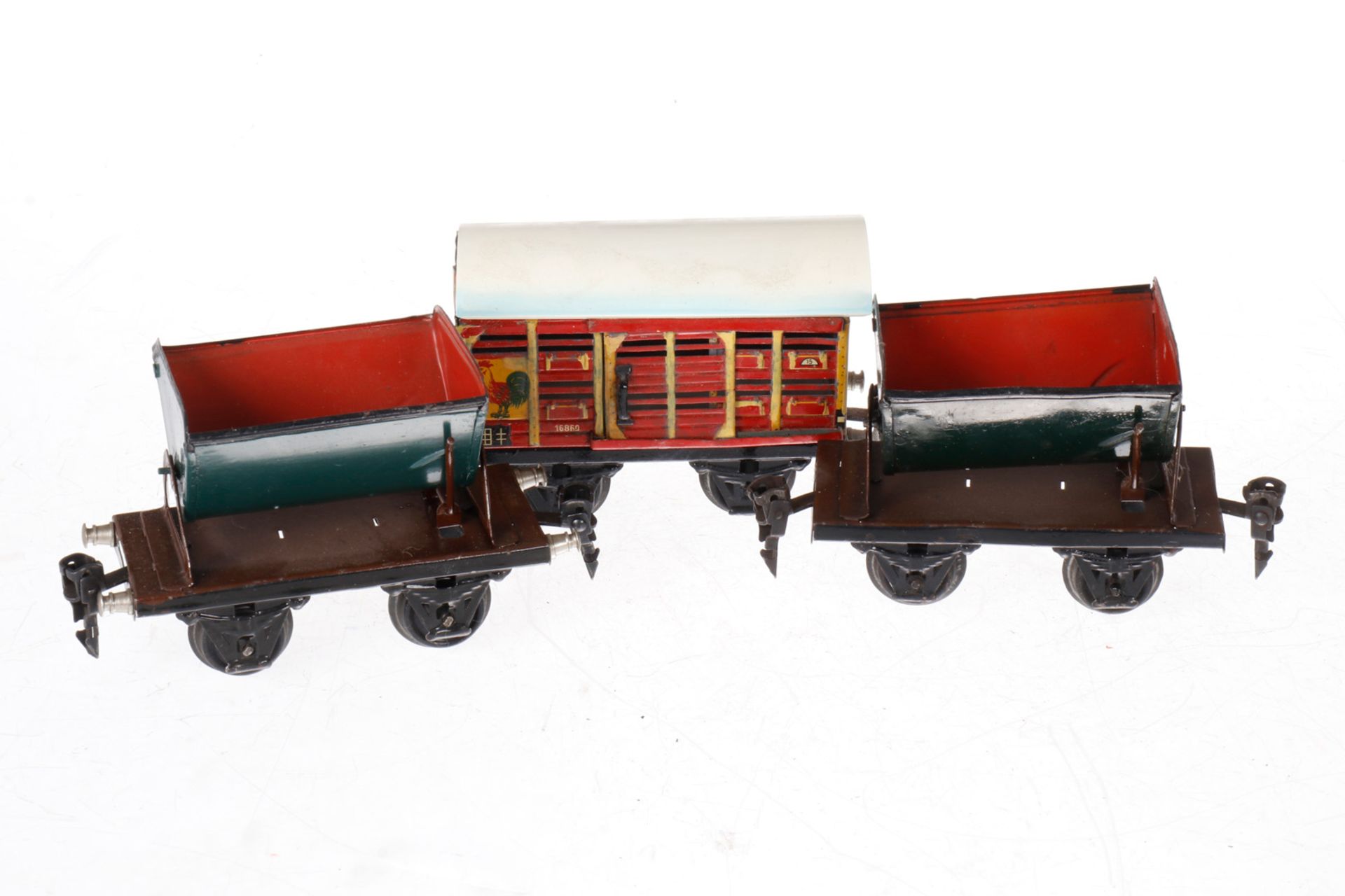 3 Märklin Güterwagen 1686/1972, S 0, CL und HL, L 11 und 13, Z 4