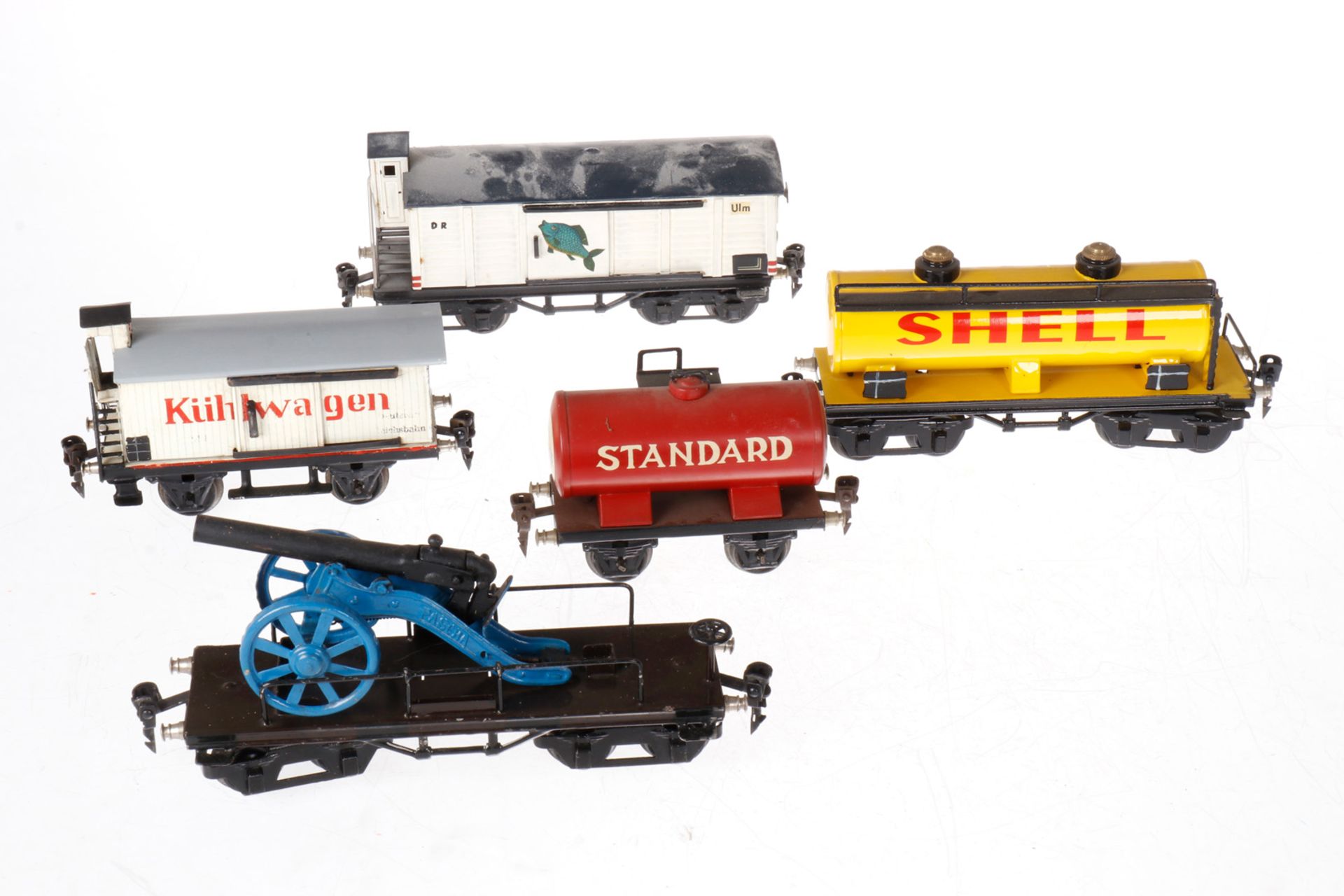 5 Märklin Güterwagen, S 0, rest. und ergänzt