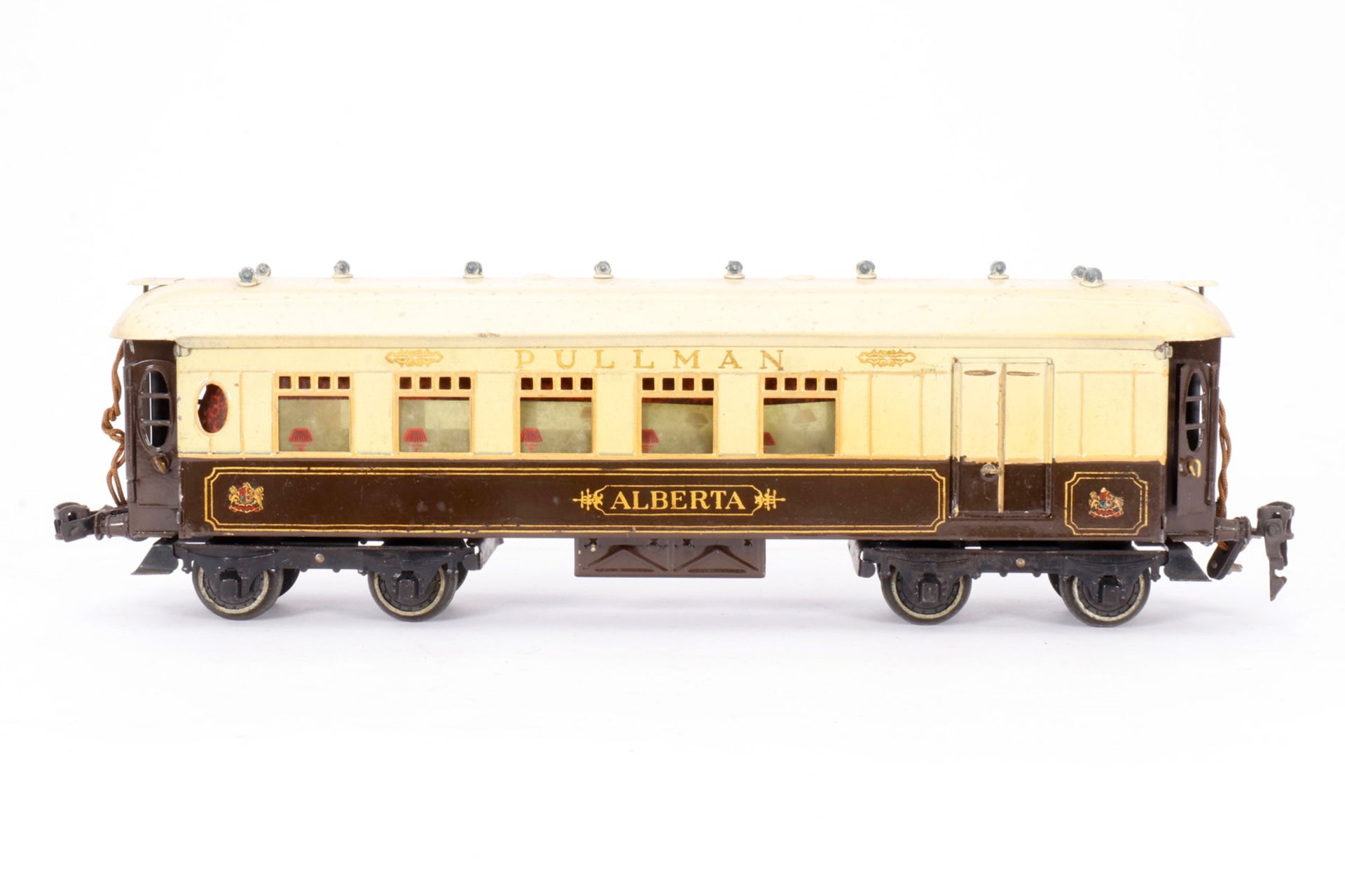 Hornby Pullmanwagen ”Alberta”, S 0, creme/braun, mit Beleuchtung und Fixkupplungen,