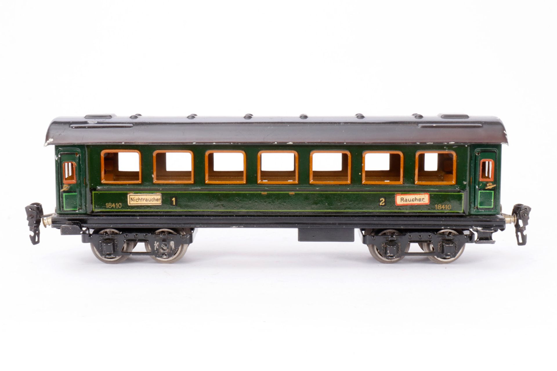 Märklin Personenwagen 1841, S 0, CL, mit 4 AT und Gussrädern, NV, LS und Alterungsspuren, L 29,5,