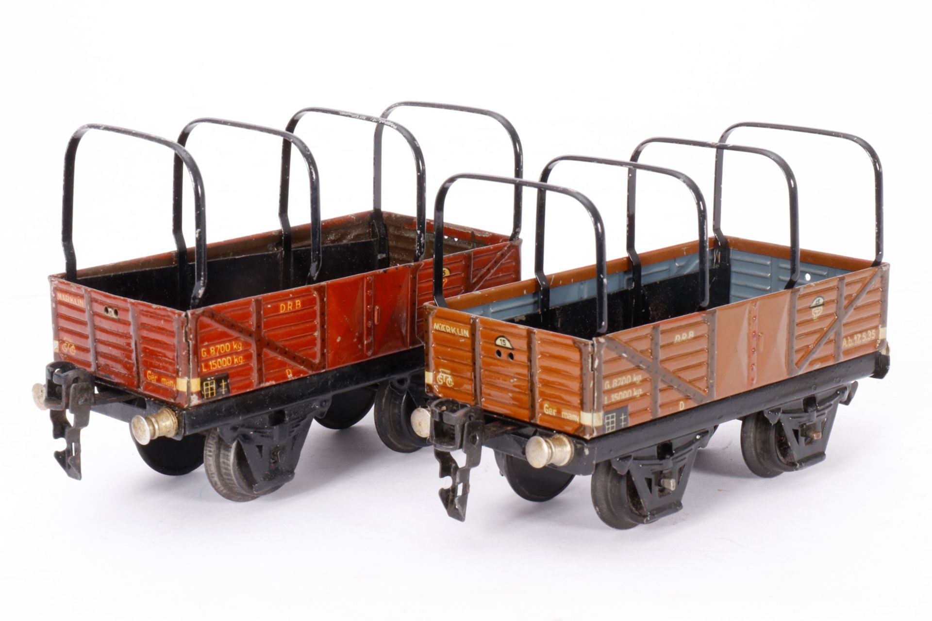 2 Märklin Planewagen 1663, S 0, CL, NV, L 13, Z 4