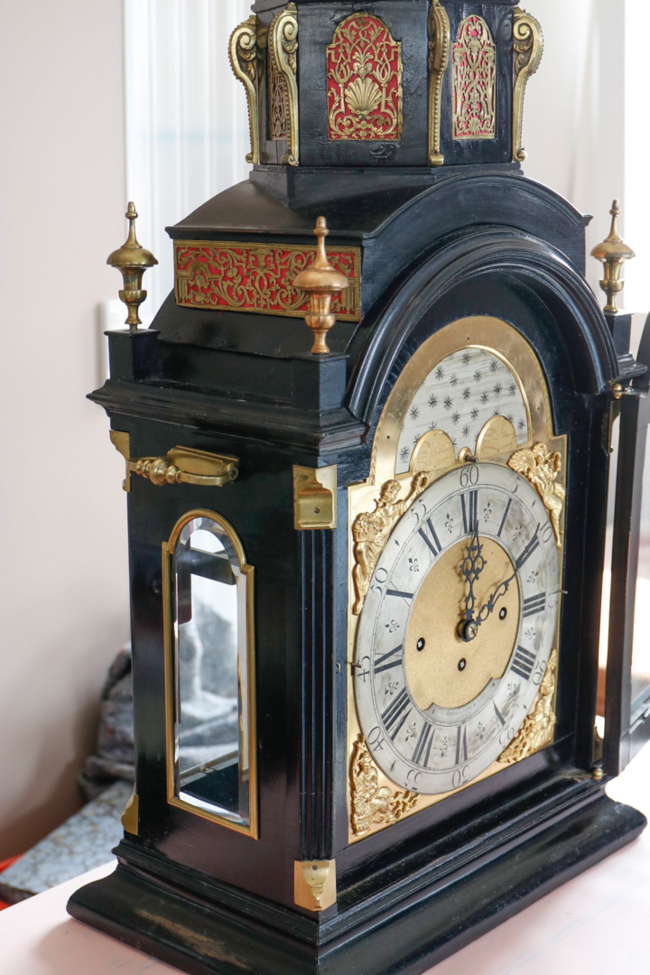 Große englische Uhr in Form einer Moschee, Z. Barraclouch & Sons Leeds, schwarz lackiertes - Image 7 of 9