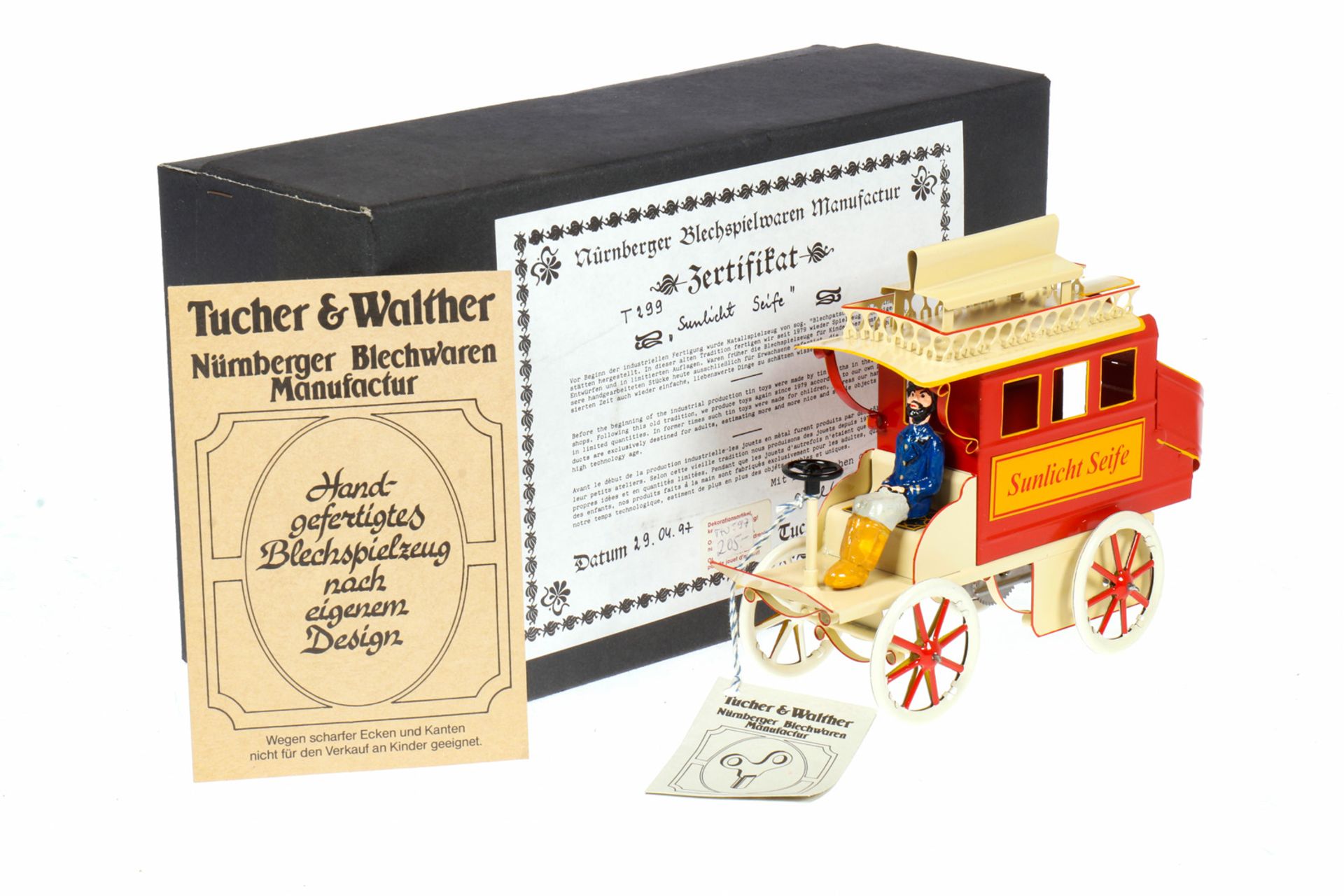 Tucher &amp; Walther Omnibus Sunlicht Seife mit Fahrerfigur, intakt, im OK, neu, L 20