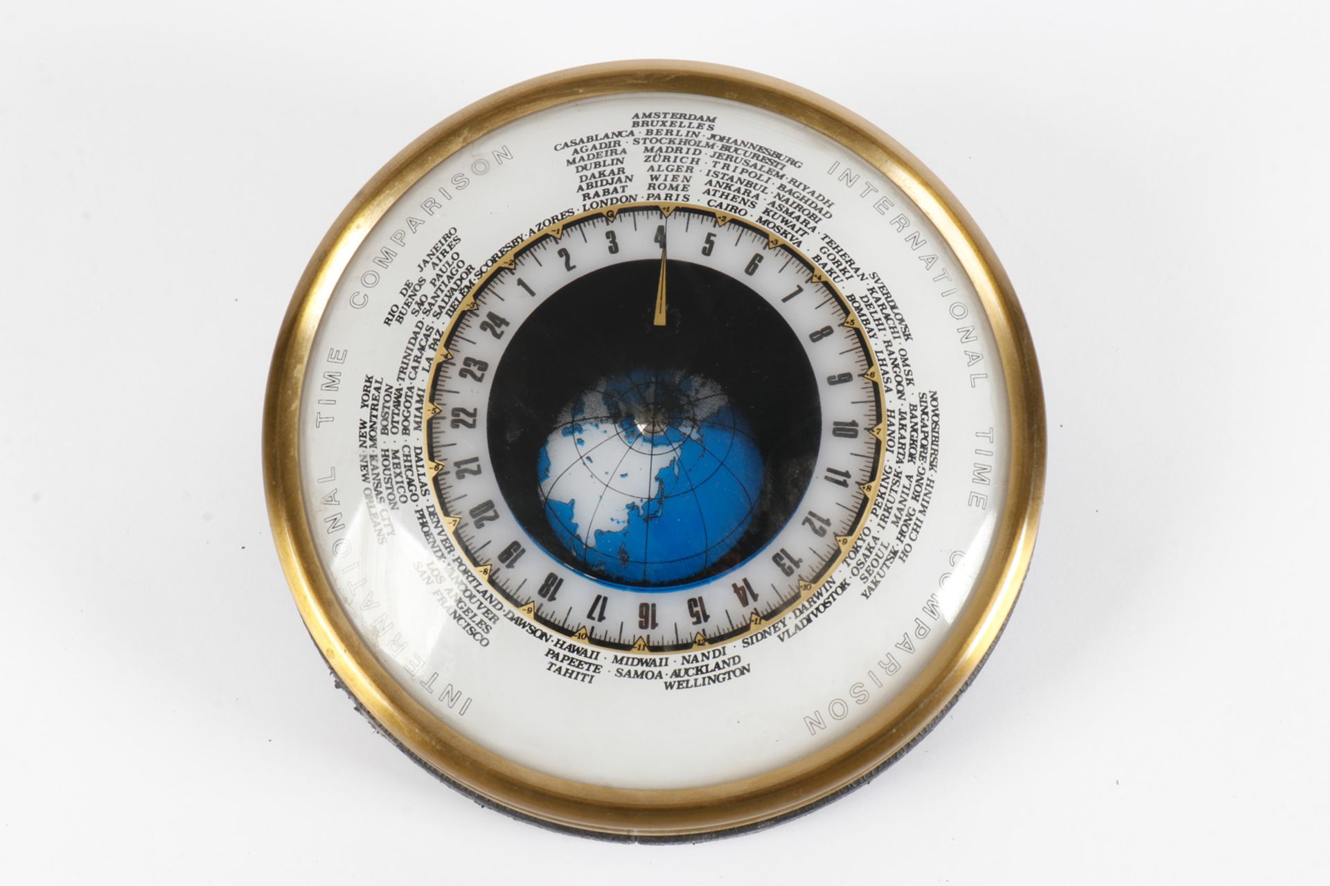 Schreibtischuhr, International Time Comparison, Weltzeituhr, batteriebetrieben, Durchmesser 20, - Image 2 of 4