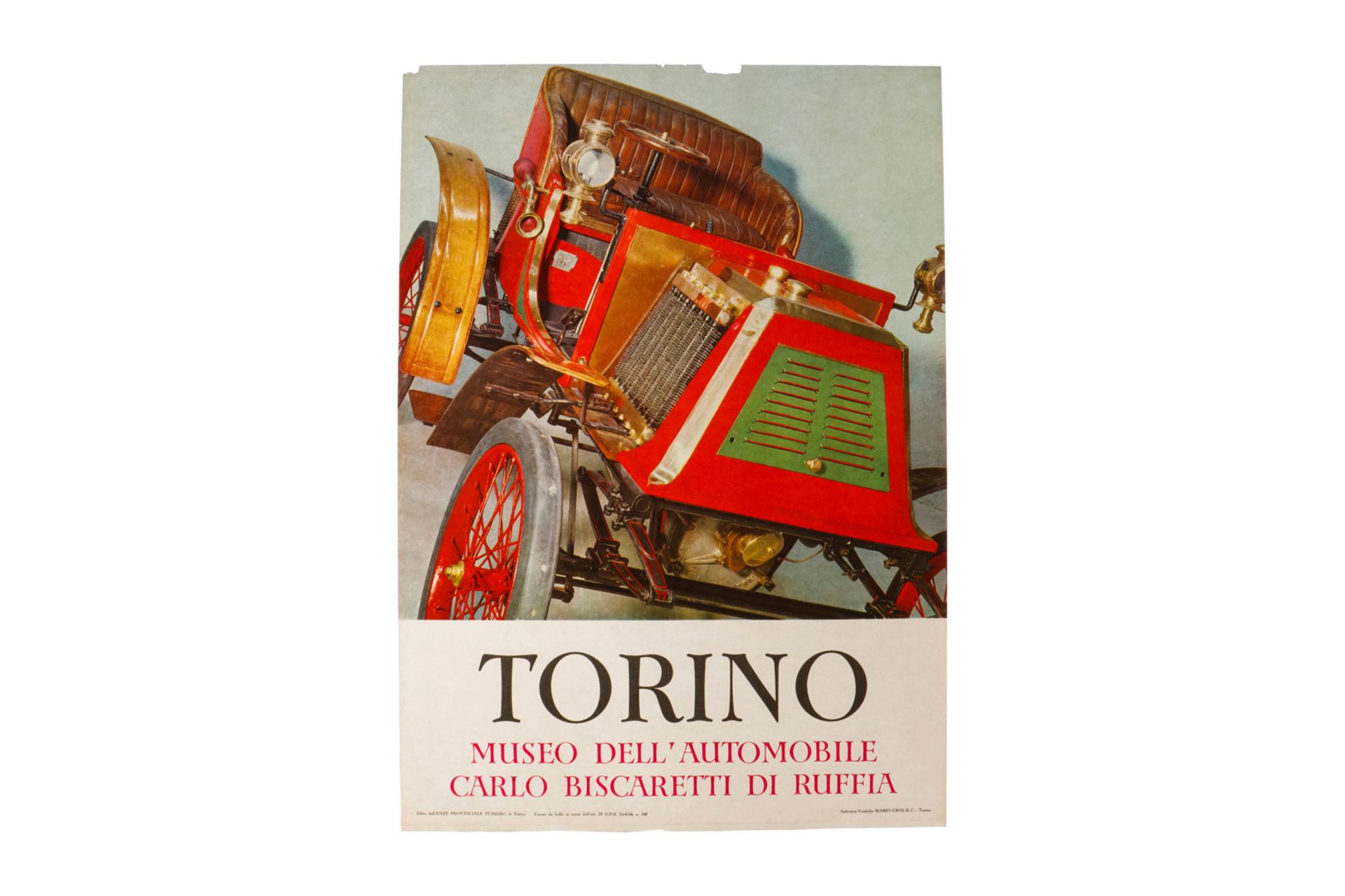 Autoplakat Museum Turin 19 D.P.R. 24-6-54, Nr 342, Mario Gros, 48,5 x 68,5